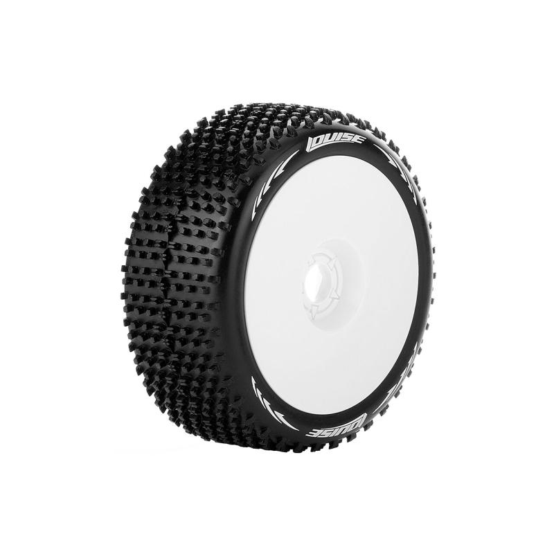 Pneus Louise RC - B-HORNET - Buggy 1/8 - Montés - Super tendres - Jantes blanches - Hexagone 17 mm - L-T3150VW