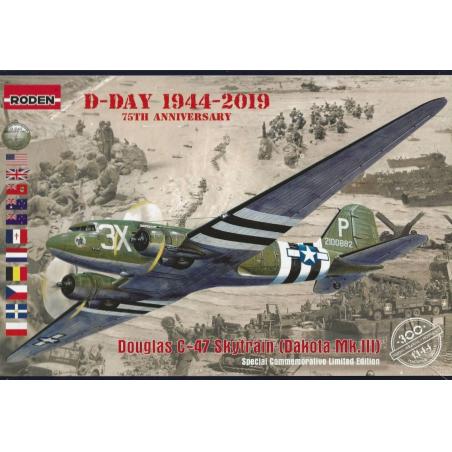 Maquette Plastique Avion 1/144 : DOUGLAS C-47 RODEN 300