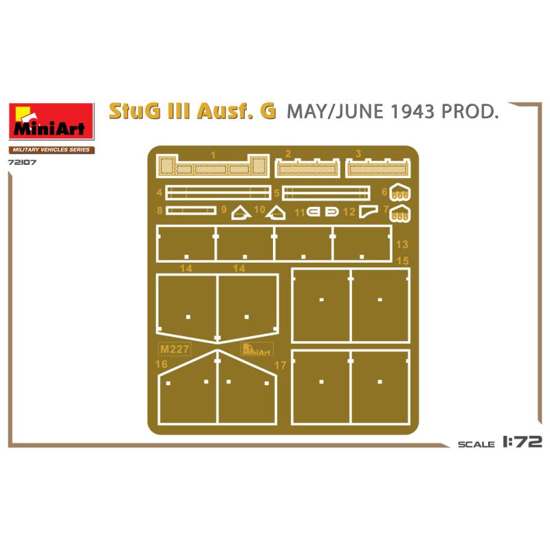 Maquette Plastique militaire 1/72 : StuG III Ausf. G Mai/Juin 1943 Prod. MINIART72107