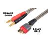 Cordon de charge fiche banane / prise deans 40cm