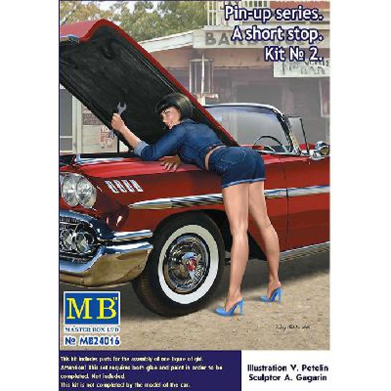 Maquette Plastique Figurine 1/24 : SERIE PIN-UP - UN ARRÊT MINUTE - KIT N°2 MASTER BOX 24016