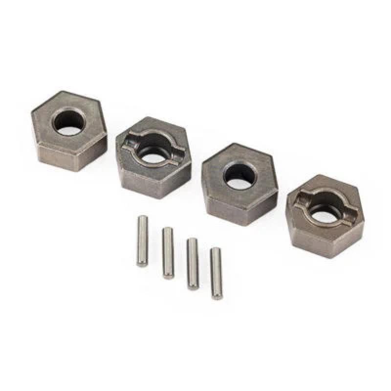 HEXAGONE DE ROUE 12 MM ACIER POUR AXE 6MM (X4) (POUR 9080)  TRX9069