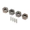 HEXAGONE DE ROUE 12 MM ACIER POUR AXE 6MM (X4) (POUR 9080)  TRX9069