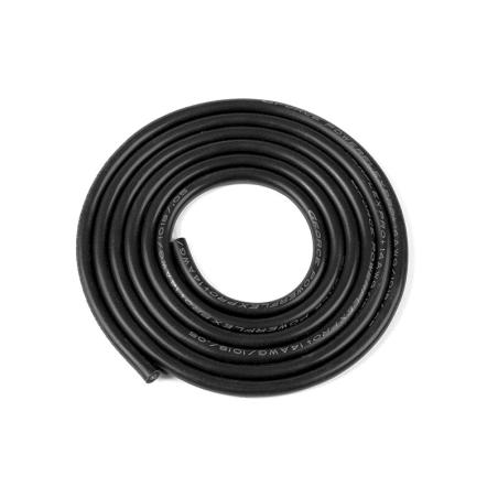 Fil silicone - Powerflex PRO+ - Noir - 14 AWG - 1018 brins de 0,05 mm - Diamètre extérieur 3,5 mm - 1 m