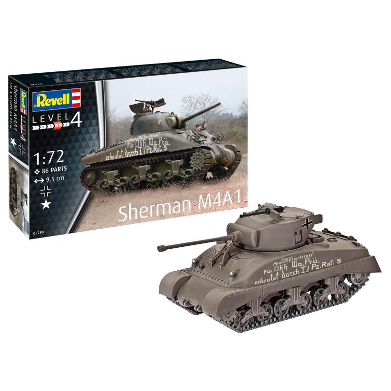 Maquette Plastique Militaire 1/72 Model Set Sherman M4A1 (Captured German Tank) revell 63290
