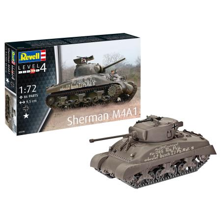 Maquette Plastique Militaire 1/72 Model Set Sherman M4A1 (Captured German Tank) revell 63290