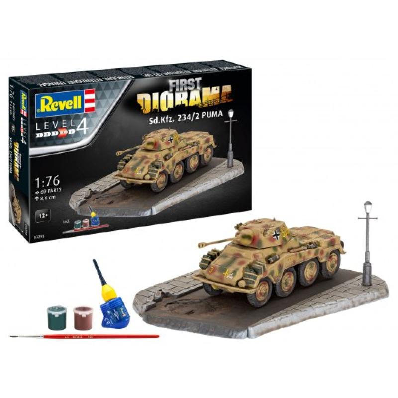 Maquette Plastique militaire 1/76 1er set Diorama - Sd.Kfz. 234/2 Puma Revell 03298