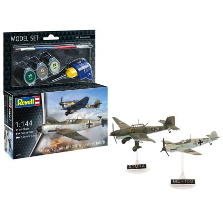 Maquette Plastique Avion 1/144 Model Set Messerschmitt Bf109E & Junker Ju87B Stuka Revell 63770