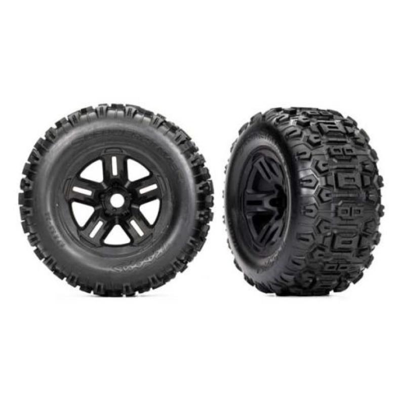 ROUES MONTEES COLLEES NOIRES 3,8 – (X2) – SLEDGE